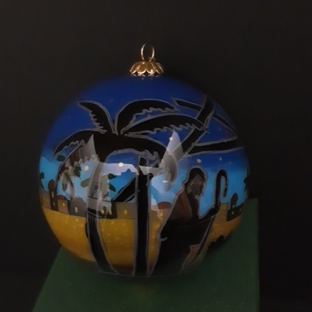 2015 Peir One ,Li Bien Large Glass Nativity Scene Christmas Tree Ornament.